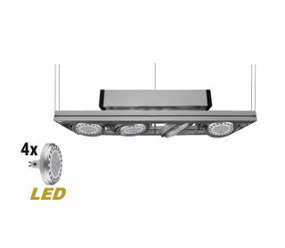 ΦΩΤΙΣΤΙΚΟ ΑΝΑΡΤΗΣΕΩΣ ΝΤΙΖΑΣ GU10 LED 4X15W ΠΛΗΡΕΣ ΓΚΡΙ