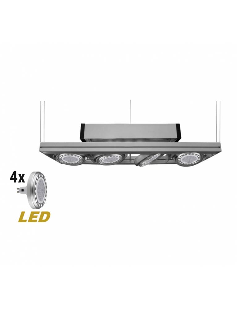 ΦΩΤΙΣΤΙΚΟ ΑΝΑΡΤΗΣΕΩΣ ΝΤΙΖΑΣ GU10 LED 4X15W ΠΛΗΡΕΣ ΓΚΡΙ